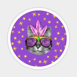 Mardi Gras Cat Magnet